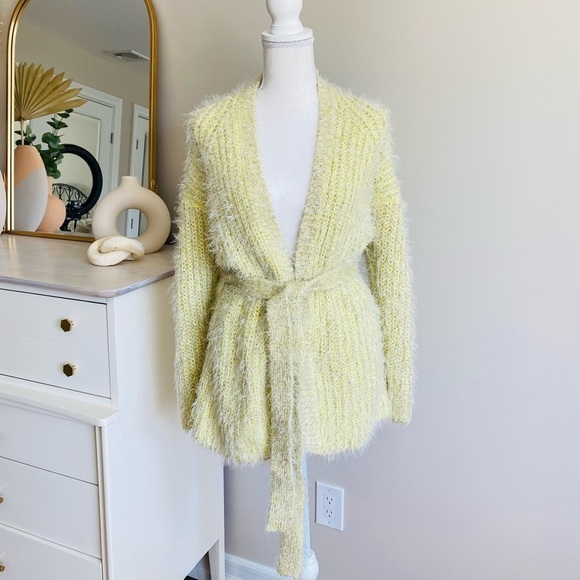 Anthropologie Larkin Shimmer Cardigan Chunky Knit Fuzzy Sweater , XS - Picture 7 of 13